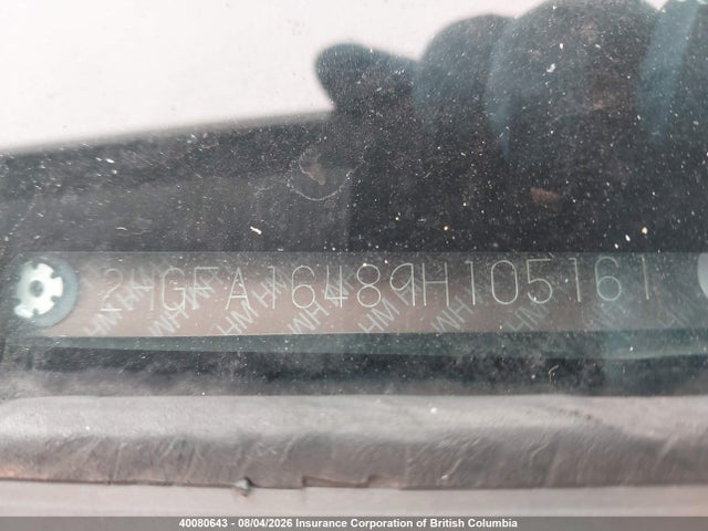 Продаж на аукціоні авто 2009 Honda Civic, vin: 2HGFA16489H105161, номер лоту: 40080643