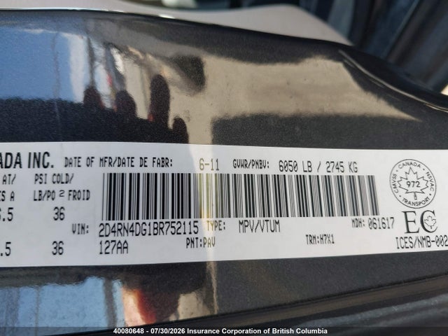 Продаж на аукціоні авто 2011 Dodge Grand Caravan Express, vin: 2D4RN4DG1BR752115, номер лоту: 40080648