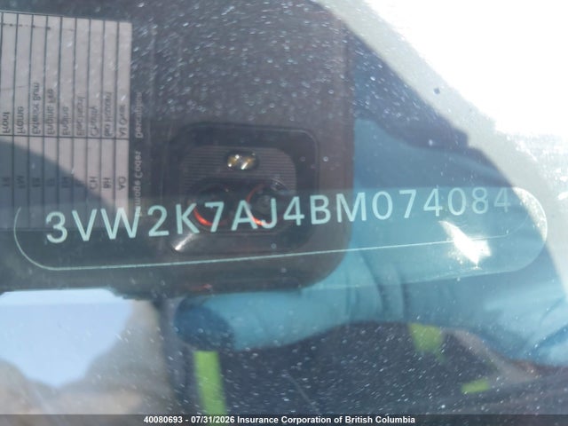 Aukcja sprzedaży 2011 Volkswagen Jetta, vin: 3VW2K7AJ4BM074084, numer aukcji: 40080693