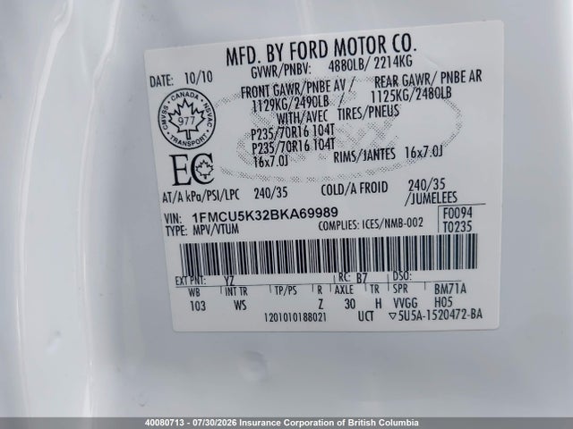 Продаж на аукціоні авто 2011 Ford Escape Hybrid, vin: 1FMCU5K32BKA69989, номер лоту: 40080713