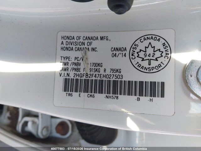 2HGFB2F47EH027503 Honda Civic Lx