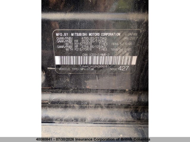 Mitsubishi Outlander Es 2017 JA4AZ2A32HZ606187 Image 5