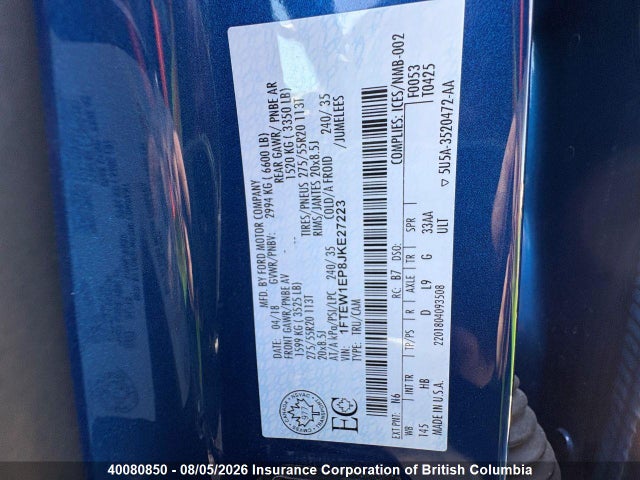 Ford F150 2018 1FTEW1EP8JKE27223 Image 12
