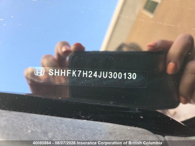 2018 Honda Civic მანქანა იყიდება აუქციონზე, vin: SHHFK7H24JU300130, აუქციონის ნომერი: 40080864