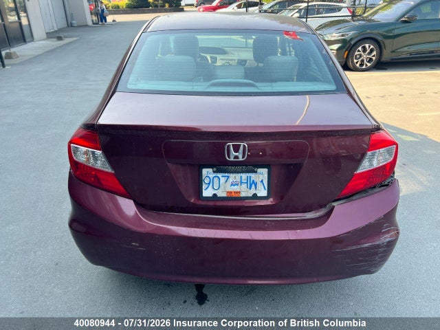 40080944 :رقم المزاد ، 2HGFB2E59CH043273 vin ، 2012 Honda Civic مزاد بيع