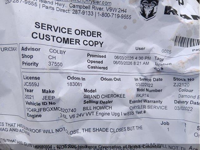 1C4RJFBGXMC820740 Jeep Grand Cherokee Limited