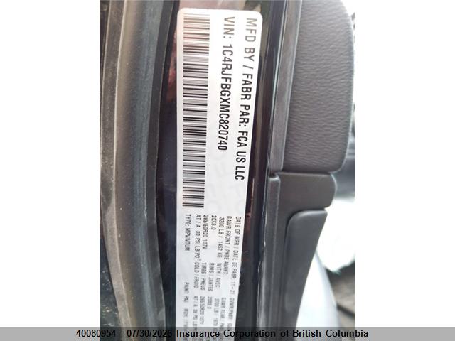 1C4RJFBGXMC820740 Jeep Grand Cherokee Limited