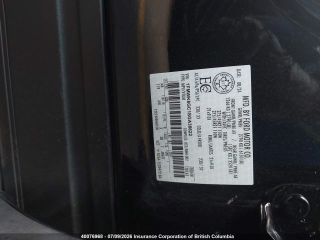 40076968 :رقم المزاد ، 1FMWK8GC1SGA38622 vin ، 2025 Ford Explorer St مزاد بيع