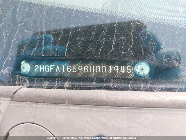 Aukcja sprzedaży 2006 Honda Civic, vin: 2HGFA16596H001945, numer aukcji: 40081107