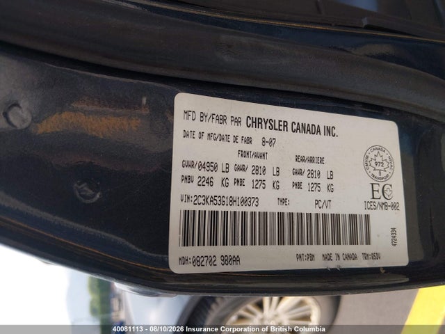 Aukcja sprzedaży 2008 Chrysler 300, vin: 2C3KA53G18H100373, numer aukcji: 40081113
