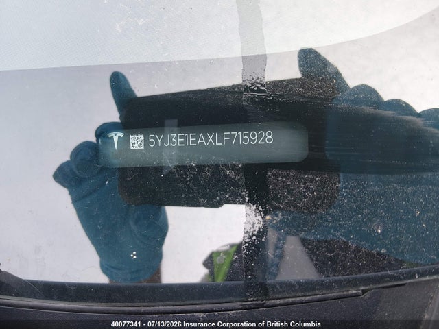 Tesla MODEL 3 2020 5YJ3E1EAXLF715928 Image 9