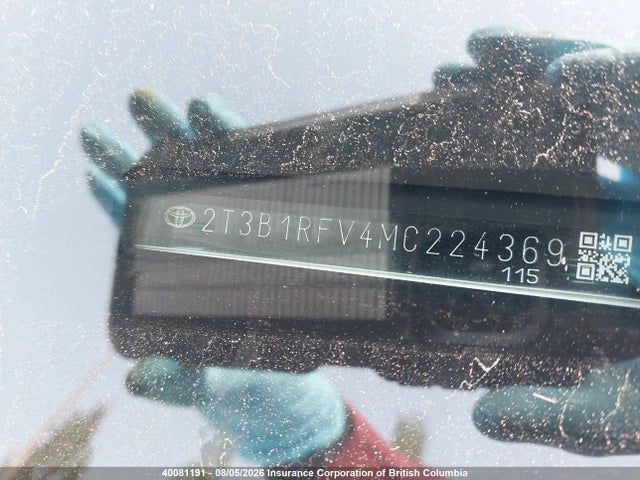 Auction sale of the 2021 Toyota Rav4, vin: 2T3B1RFV4MC224369, lot number: 40081191
