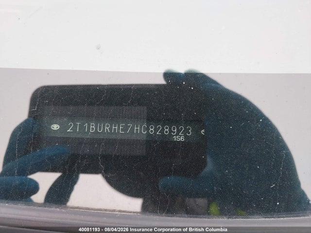 40081193 :رقم المزاد ، 2T1BURHE7HC828923 vin ، 2017 Toyota Corolla L/le/xle/se/xse مزاد بيع