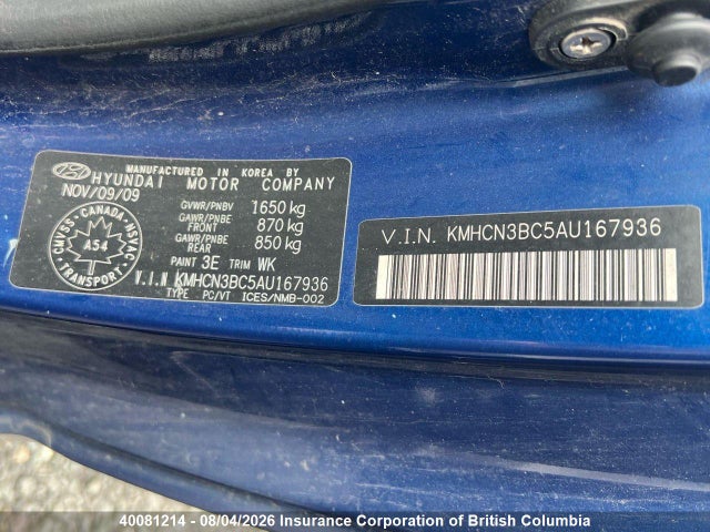 Продаж на аукціоні авто 2010 Hyundai Accent Se, vin: KMHCN3BC5AU167936, номер лоту: 40081214