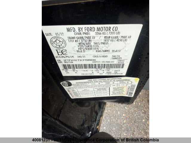 Продаж на аукціоні авто 2012 Ford F150, vin: 1FTFW1ET3CFB89696, номер лоту: 40081231