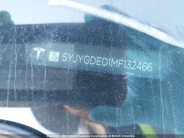 Auction sale of the 2021 Tesla Model Y, vin: 5YJYGDED1MF132466, lot number: 40075822