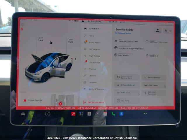 Auction sale of the 2021 Tesla Model Y, vin: 5YJYGDED1MF132466, lot number: 40075822
