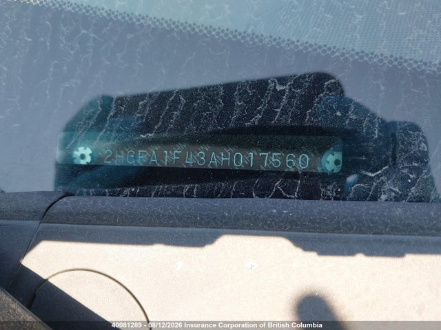 40081289 :رقم المزاد ، 2HGFA1F43AH017560 vin ، 2010 Honda Civic مزاد بيع