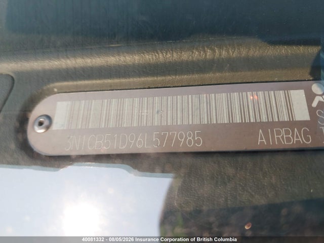 40081332 :رقم المزاد ، 3N1CB51D96L577985 vin ، 2006 Nissan Sentra 1.8/1.8s مزاد بيع