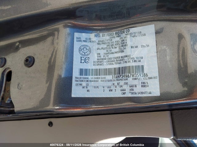 Продажа на аукционе авто 2007 Ford Focus Zx4/s/se/ses, vin: 1FAHP34N67W359386, номер лота: 40076324