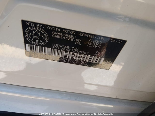 Aukcja sprzedaży 2007 Lexus Es 350 350, vin: JTHBJ46G872028787, numer aukcji: 40076575