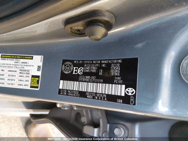 Toyota COROLLA LE 2020 5YFBPRBE2LP121219 Image 20