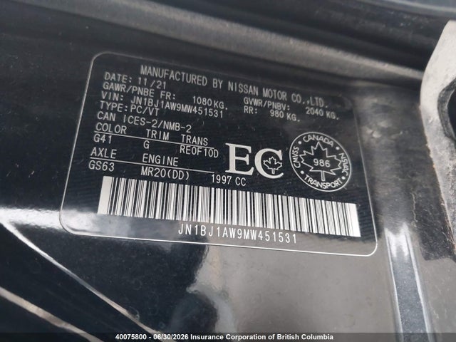 Продаж на аукціоні авто 2021 Nissan Rogue Sport S, vin: JN1BJ1AW9MW451531, номер лоту: 40075800