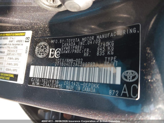 Продажа на аукционе авто 2010 Toyota Corolla S/le/xle, vin: 2T1BU4EE2AC206792, номер лота: 40081411