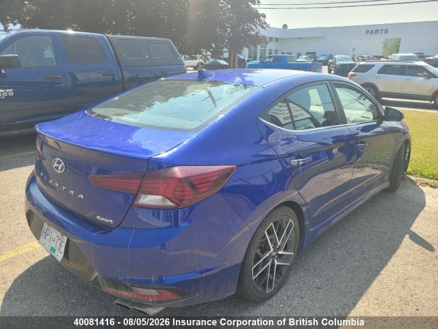 2019 Hyundai Elantra Sport მანქანა იყიდება აუქციონზე, vin: KMHD04LB9KU891578, აუქციონის ნომერი: 40081416
