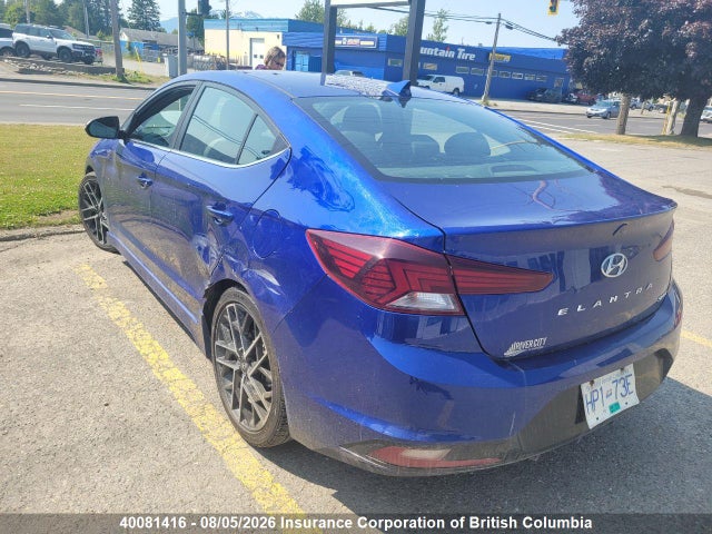 Auction sale of the 2019 Hyundai Elantra Sport, vin: KMHD04LB9KU891578, lot number: 40081416
