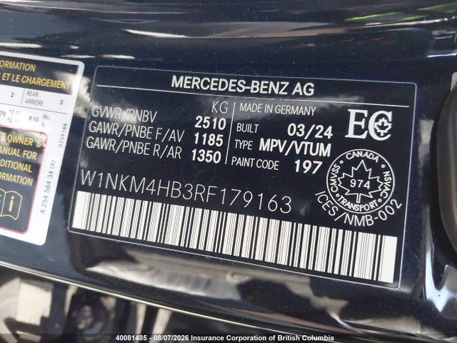 40081485 :رقم المزاد ، W1NKM4HB3RF179163 vin ، 2024 Mercedes-benz Glc 300 4matic مزاد بيع