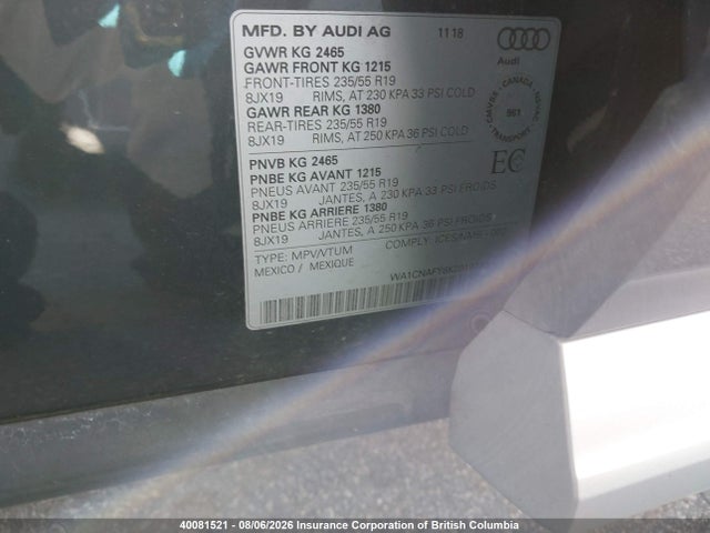 Audi Q5 2019 WA1CNAFY8K2019740 Image 9