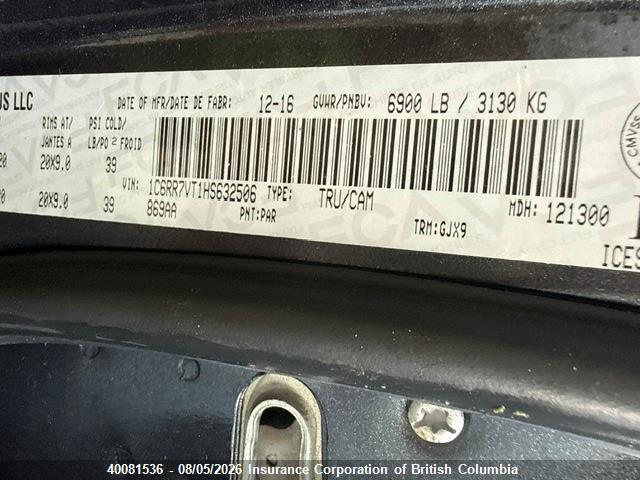 RAM 1500 Laramie 2017 1C6RR7VT1HS632506 Image 7