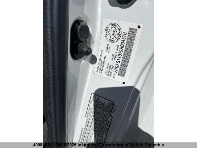 Продажа на аукционе авто 2009 Honda Civic, vin: 2HGFG11029H004510, номер лота: 40081539