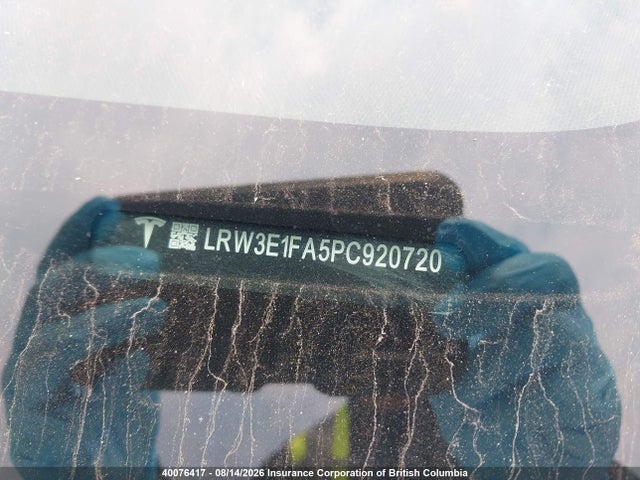 40076417 :رقم المزاد ، LRW3E1FA5PC920720 vin ، 2023 Tesla Model 3 مزاد بيع