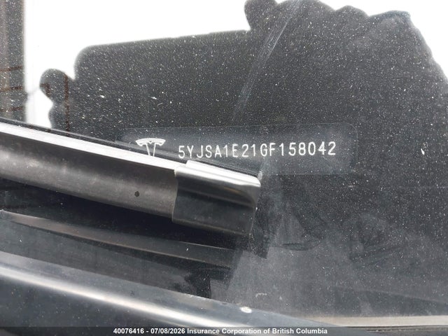 2016 Tesla Model S მანქანა იყიდება აუქციონზე, vin: 5YJSA1E21GF158042, აუქციონის ნომერი: 40076416