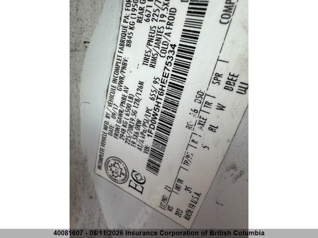 1FD0W5HT6HEE75334 Ford F-550 Chassis Xlt