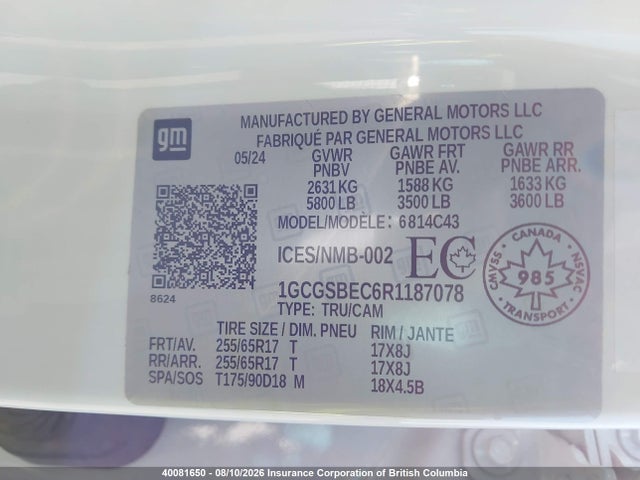 1GCGSBEC6R1187078 Chevrolet Colorado