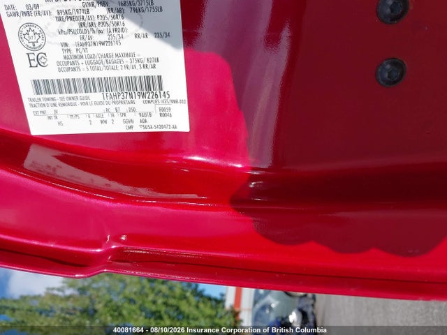 Aukcja sprzedaży 2009 Ford Focus, vin: 1FAHP37N19W226145, numer aukcji: 40081664