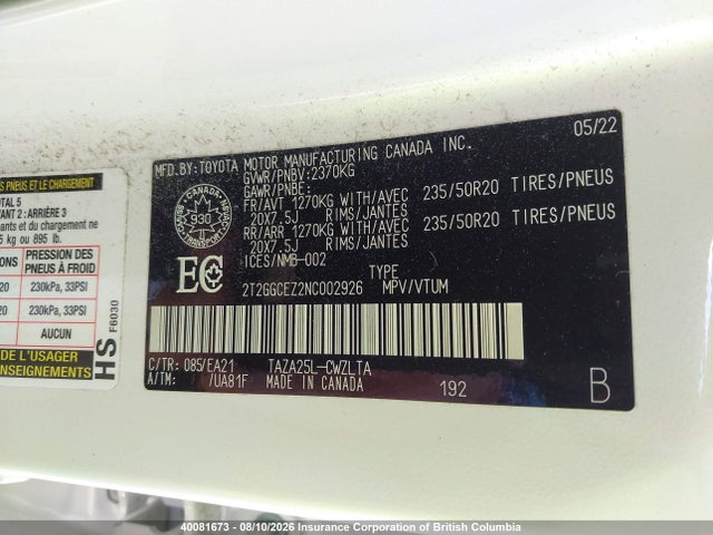 Lexus NX 350 2022 2T2GGCEZ2NC002926 Image 9