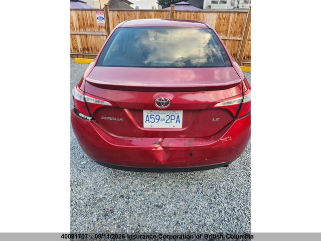 Auction sale of the 2017 Toyota Corolla Le, vin: 2T1BURHE4HC854007, lot number: 40081707