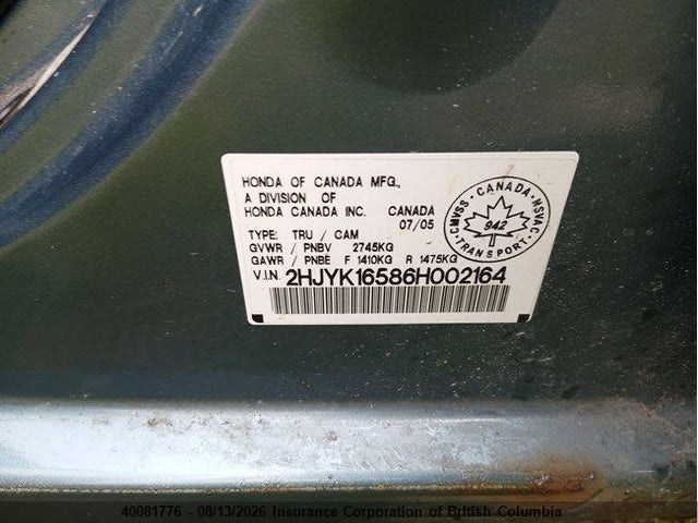 Aukcja sprzedaży 2006 Honda Ridgeline Ex-l, vin: 2HJYK16586H002164, numer aukcji: 40081776
