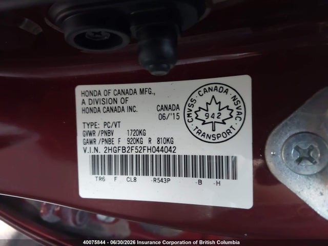 Honda Civic Lx 2015 2HGFB2F52FH044042 Image 19