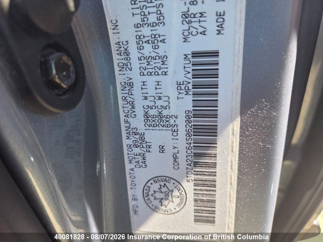 40081828 :رقم المزاد ، 5TDZA23C64S062009 vin ، 2004 Toyota Sienna Ce/le مزاد بيع
