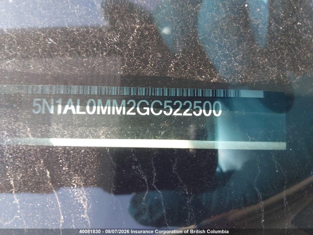 5N1AL0MM2GC522500 Infiniti QX60