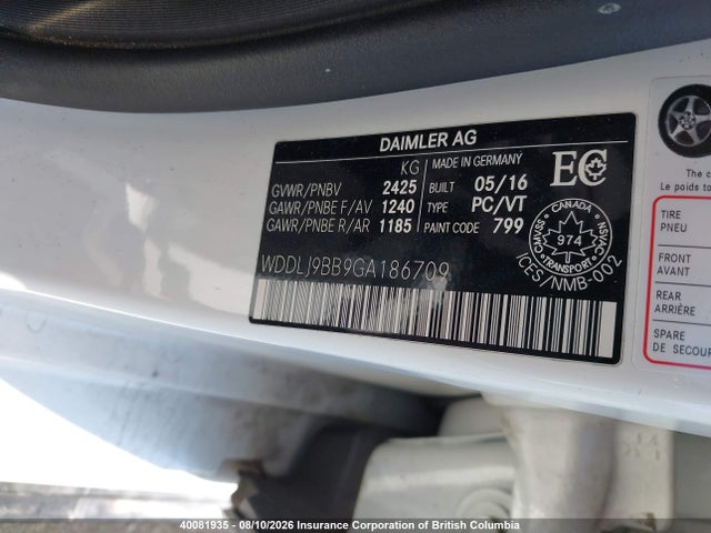 Продажа на аукционе авто 2016 Mercedes-benz Cls 550, vin: WDDLJ9BB9GA186709, номер лота: 40081935
