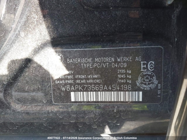 Auction sale of the 2009 Bmw 328 Xi, vin: WBAPK73569A454198, lot number: 40077822