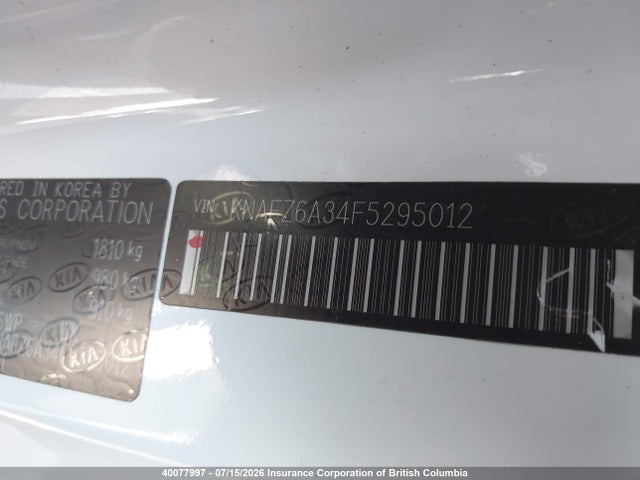 KIA FORTE SX 2015 KNAFZ6A34F5295012 Image 9