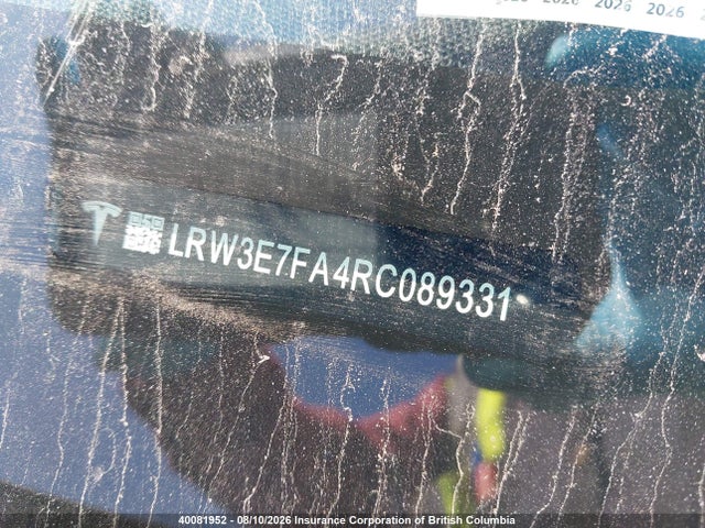 Продаж на аукціоні авто 2024 Tesla Model 3, vin: LRW3E7FA4RC089331, номер лоту: 40081952