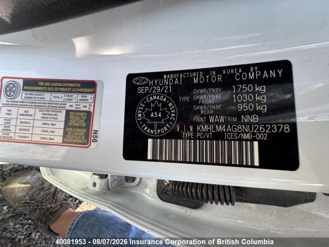Aukcja sprzedaży 2022 Hyundai Elantra Sel, vin: KMHLM4AG8NU262378, numer aukcji: 40081953